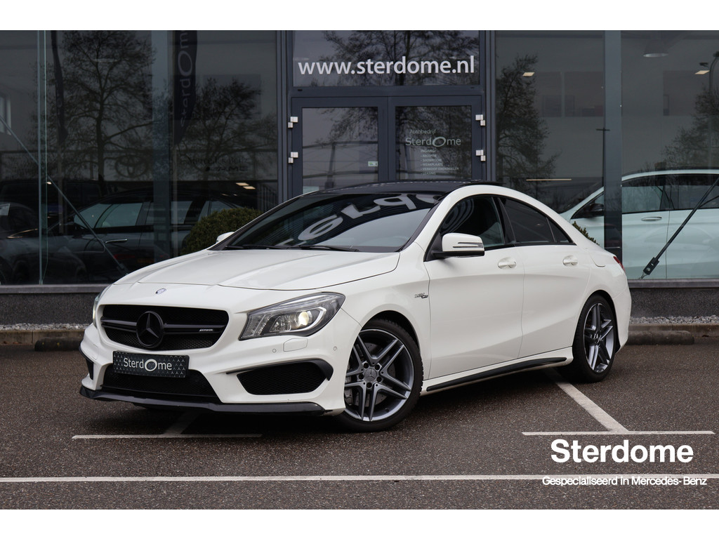 Mercedes-Benz CLA-Klasse AMG 45 4MATIC l 361 PK l Dealer onderhouden l Panoramadak l Performance stoelen l LED l THERMOTRONIC l PTS l Navi l 45361057-0.jpg | Sterdome B.V.